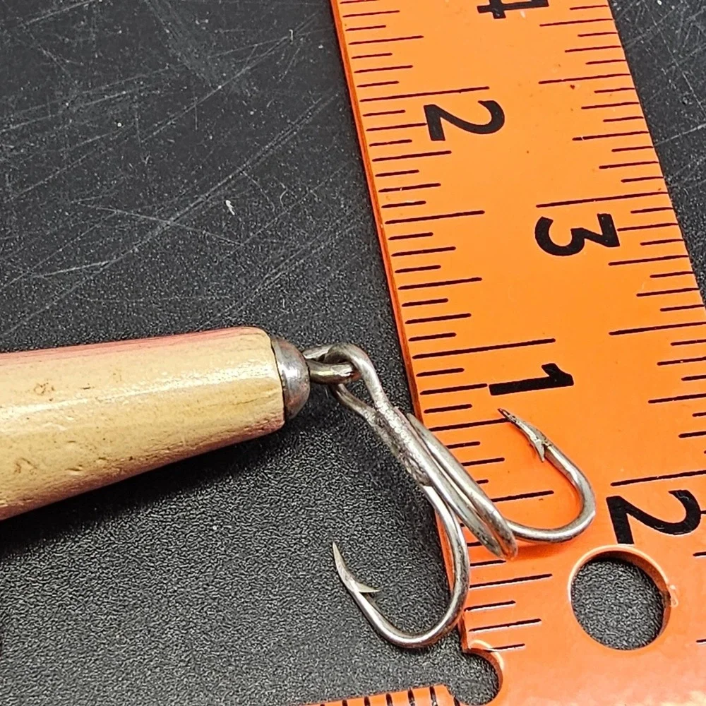 Vintage Wood Popper Fishing Lure Rainbow Trout Pattern 3 Treble Hooks 4.25 Inch